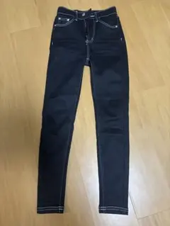 スキニーデニム ブラック XSサイズ 白ステッチ