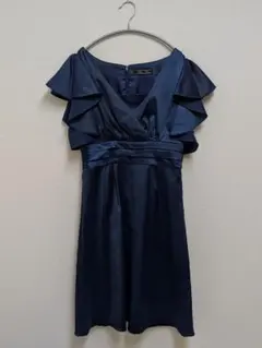 Paur Vous ネイビー パーティードレス　ワンピース 光沢　結婚式　二次会