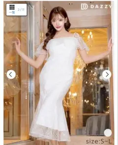 DAZZY オフショルダーレースドレス Sサイズ