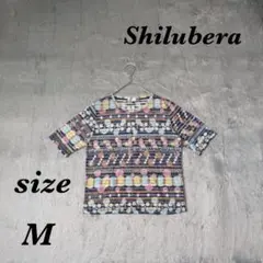 Shilubera シルベラ (M) 半袖トップス ボーダー ジュエルネックのサムネイル