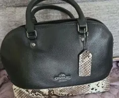 ほぼ未使用✨ COACH コーチ トートバッグ A4収納可能 パイソン柄 ラメ 