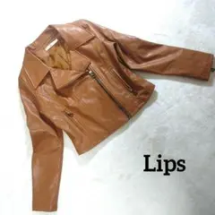 Lips　ライダースジャケット　キャメル　合皮　M　ダブルライダース