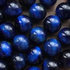 １０月の誕生石！ブルータイガーアイ丸玉 連売り １連2500円 ！期間限定出品！