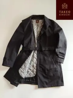 TAKEO KIKUCHI シングルコート ライナーベルト付 黒 ３L