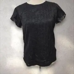 美品✨itsDEMO イッツデモ レース半袖トップス M 黒 総柄