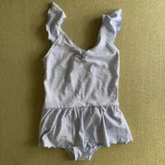 GU ボーダー模様 フリル付き ワンピース水着 140