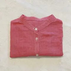 ツクルアンドリン 赤×白 五分袖シャツ