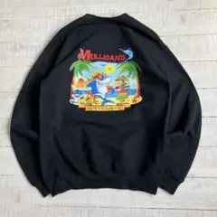 フロリダ レストラン スウェット サメ バックプリント 黒