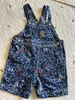 ミキハウス デニムオーバーオール 90cm 総柄