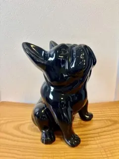 フレンチブルドッグ 置物 オブジェ ブラック　貯金箱