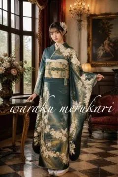 品格を纏う 翠山工房 暈し染め ボルドー 正絹 振袖 フルセット - メルカリ