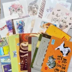 猫　イラスト　ポストカード　まとめ売り　19枚総額¥3200以上