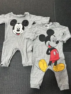 H&M ミッキーマウス ロンパース 68cm グレー