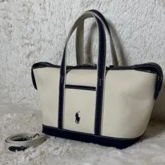 ポロラルフローレン キャンバス ミニショッパートート ショルダーバッグ 2way