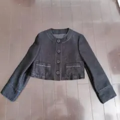 コムサ デ モード ノーカラージャケット ボレロ　130　黒ラメのサムネイル