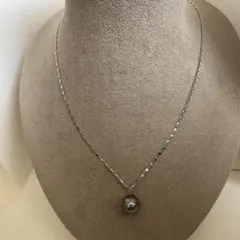 パールネックレス★黒蝶真珠★シルバー★ハンドメイド★シルバーペンダント★デザイン