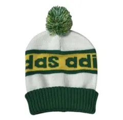 00s adidas ニット帽　ホワイト　グリーン