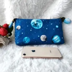 ⭐宇宙柄のポーチ　(デニム)
