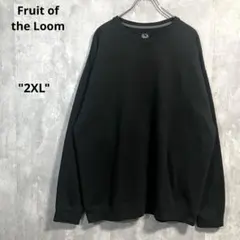 フルーツオブザルーム2XLスウェット炭黒ブラックやや肉厚ブランク無地ソリッド古着