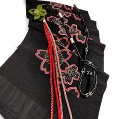 【未使用】正絹　長尺帯揚げ　正絹　飾りつき帯締め　S-137