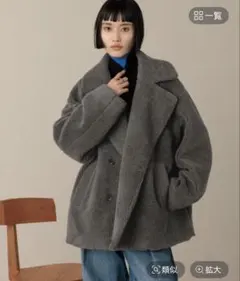 美品☆ローリーズファーム☆2wayエリボアコート ☆チャコール ボアジャケット