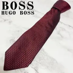 N74【美品】BOSS HUGO BOSS★シルク ネクタイ ボルドーのサムネイル