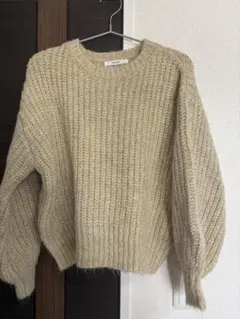 Discoat ラメ畦ショートプルオーバー F ベージュ