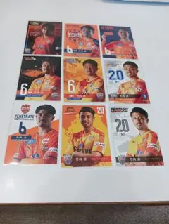 清水エスパルス　竹内涼　後援会配布カード　９枚セット　現ファジアーノ岡山