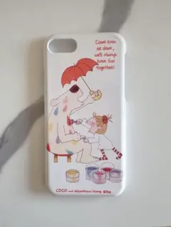 iPhoneSE 第2世代 第3世代 スマホケースCOCOちゃん イラスト 白
