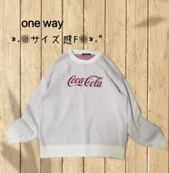 レディース トップス 長袖 ニット セーター コカコーラ ヴィンテージ 白赤 F
