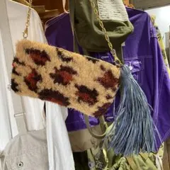 レオパード柄 フリンジバッグ