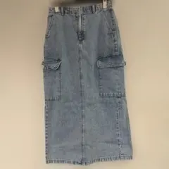 デニムタイトスカート ライトブルー ミディ丈