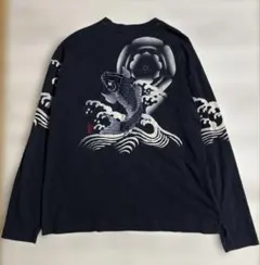 絡繰魂　刺繍　和柄　鯉　長袖　カットソー　ロンT XXLサイズのサムネイル