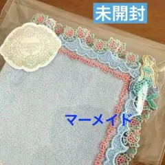 新品レア⭐️シーフード⭐️ペールブルー⭐️近沢レース USED レア シーフード ブルー タオルハンカチ 近沢レース 近澤レース