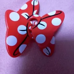 蝶の形ヘアアクセサリー 赤白水玉