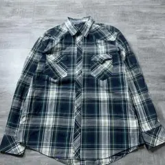 TOMMY HILFIGER チェック柄 長袖シャツ L グリーン ネルシャツ