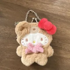 ハローキティ ぬいぐるみ型がま口ポーチ