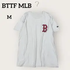 BTTF MLB ロゴ Tシャツ きれいめ スポーツ カジュアル 白 メンズ 夏