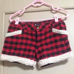 赤黒チェックホットパンツ