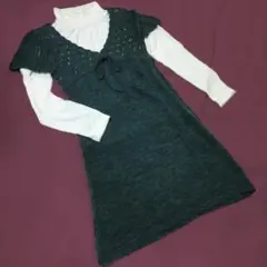 [未使用] チュニック カットソー セット 模様編み ニット プルオーバー