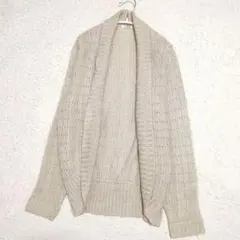 美品【GLACIER】カーディガン オープンフロント　M　ベージュ系　ラメ