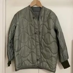 ヴィンテージ　オリーブグリーン キルティングジャケット XS ミリタリー　カーキ