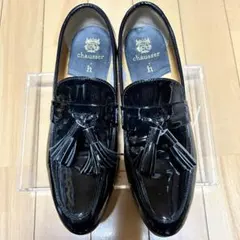 Chausser ブラック エナメルタッセルローファー　23.5cm