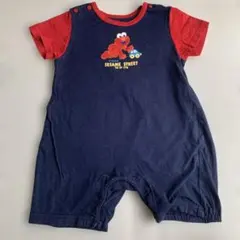 エルモロンパース ネイビー×レッド　80