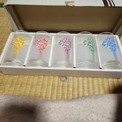 花柄ガラスコップ 5個セット