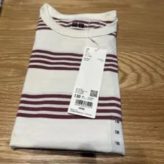 新品未使用タグ付き　ユニクロ　ボーダークルーネックTシャツ　130