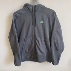 【希少XL】NIKE ナイキ フリースパーカー 切替デザイン グレー×グリーン