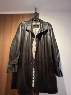 BURBERRY ダークブラウン レザーコート