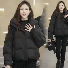 フード付きダウンジャケット ブラック　L 新品