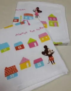 ディズニー　タウンガーゼハンドタオル2枚